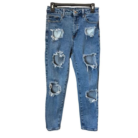 Fashion Nova high waist ripped skinny jeans size 5 - Picture 1 of 15